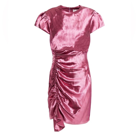 Cinq A Sept Natalia Ruched Hammered-Satin Mini Dress - Picture 2 of 14